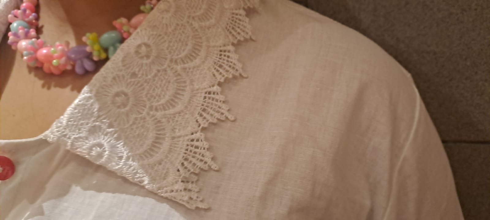 Classic White Shirt with Lace Collars