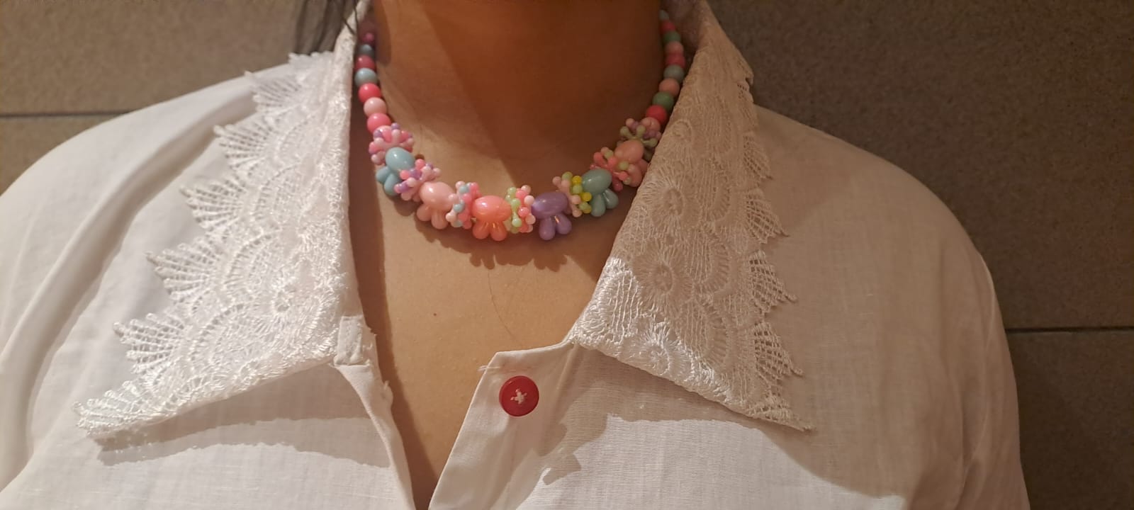 Classic White Shirt with Lace Collars