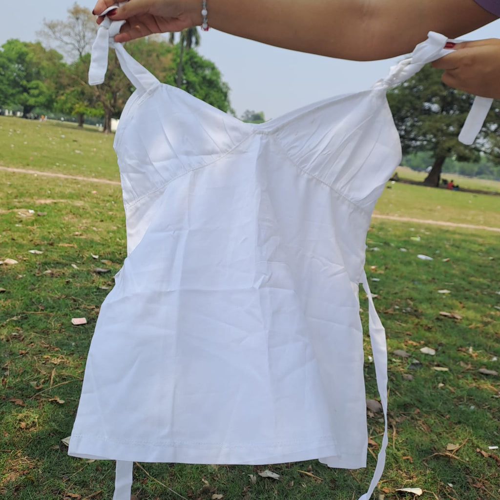 White Coquette Top with Waist Ties
