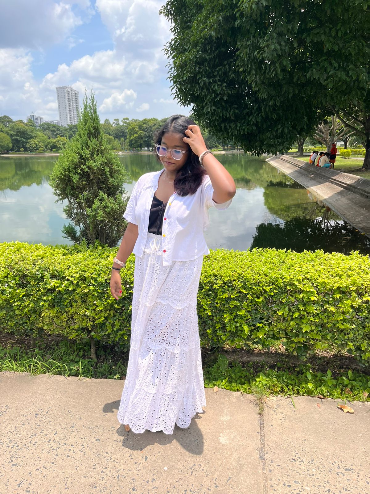 White full Length Skirt
